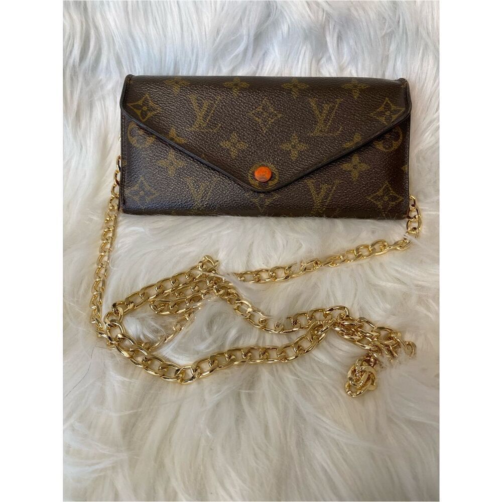 🛍️ Louis Vuitton Authentic Josephine Monogram Canvas Wallet/ On Chain with Box